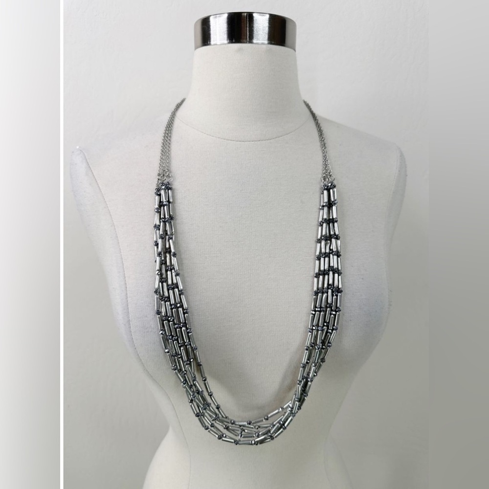 Chicos Crystal Beaded Layered Necklace